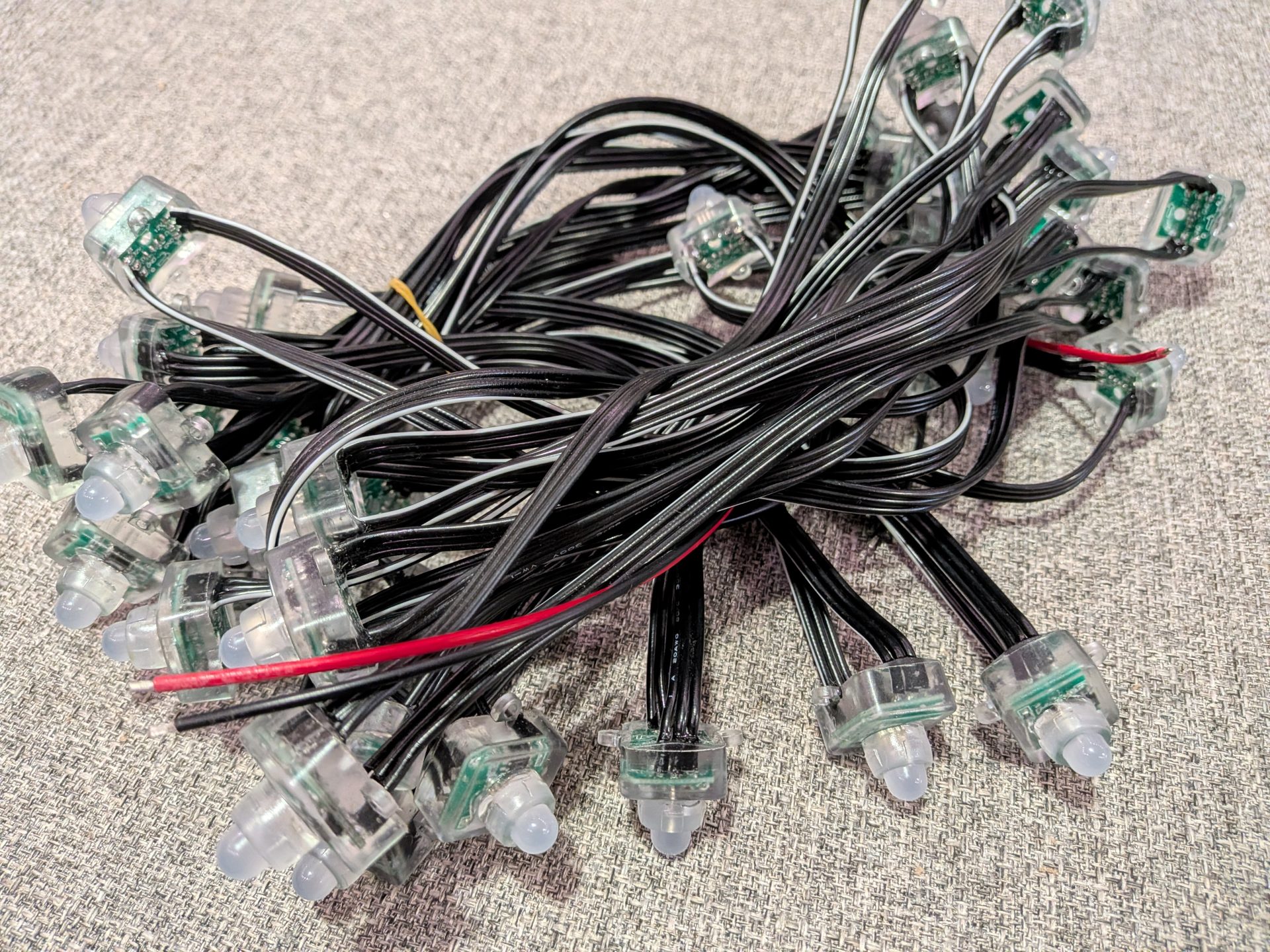12mm LEDs with all black wires