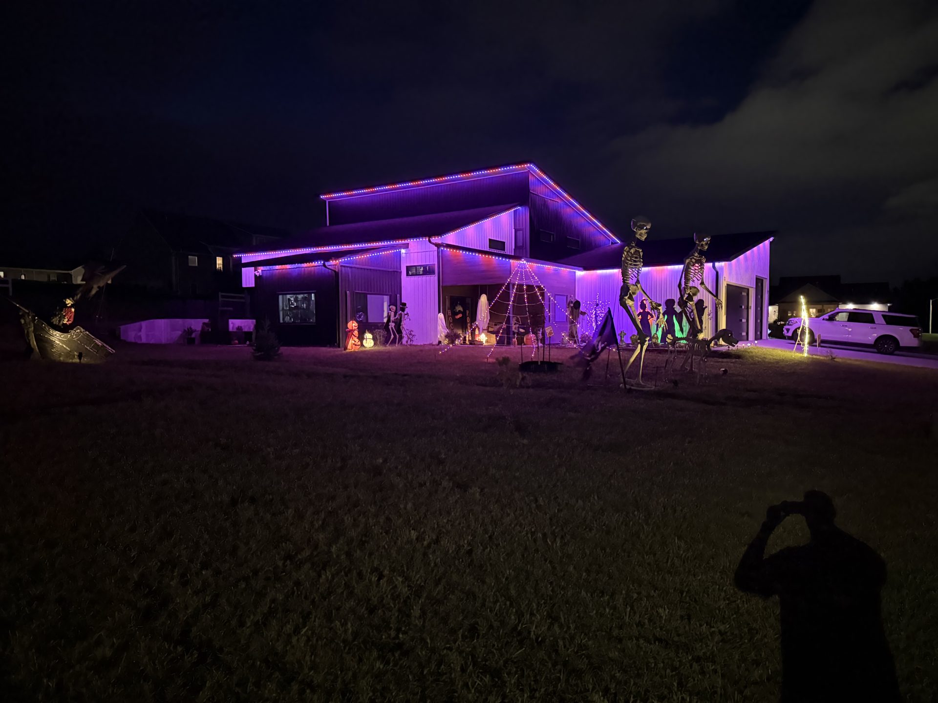 Amazing Halloween display using 12mm RGB permanent holiday lights