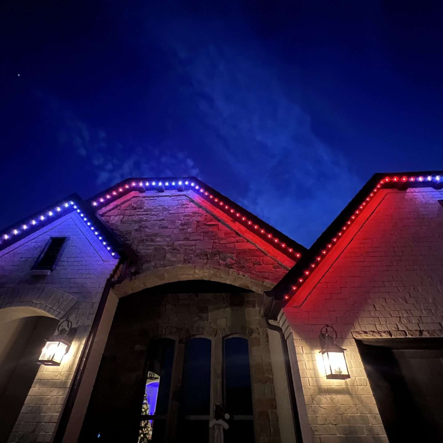 Our DIY Permanent Christmas lighting kits use RGB lights and can produce millions of different colors.