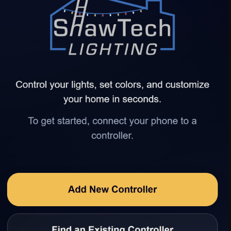 ShawTech mobile app - set up a new controller